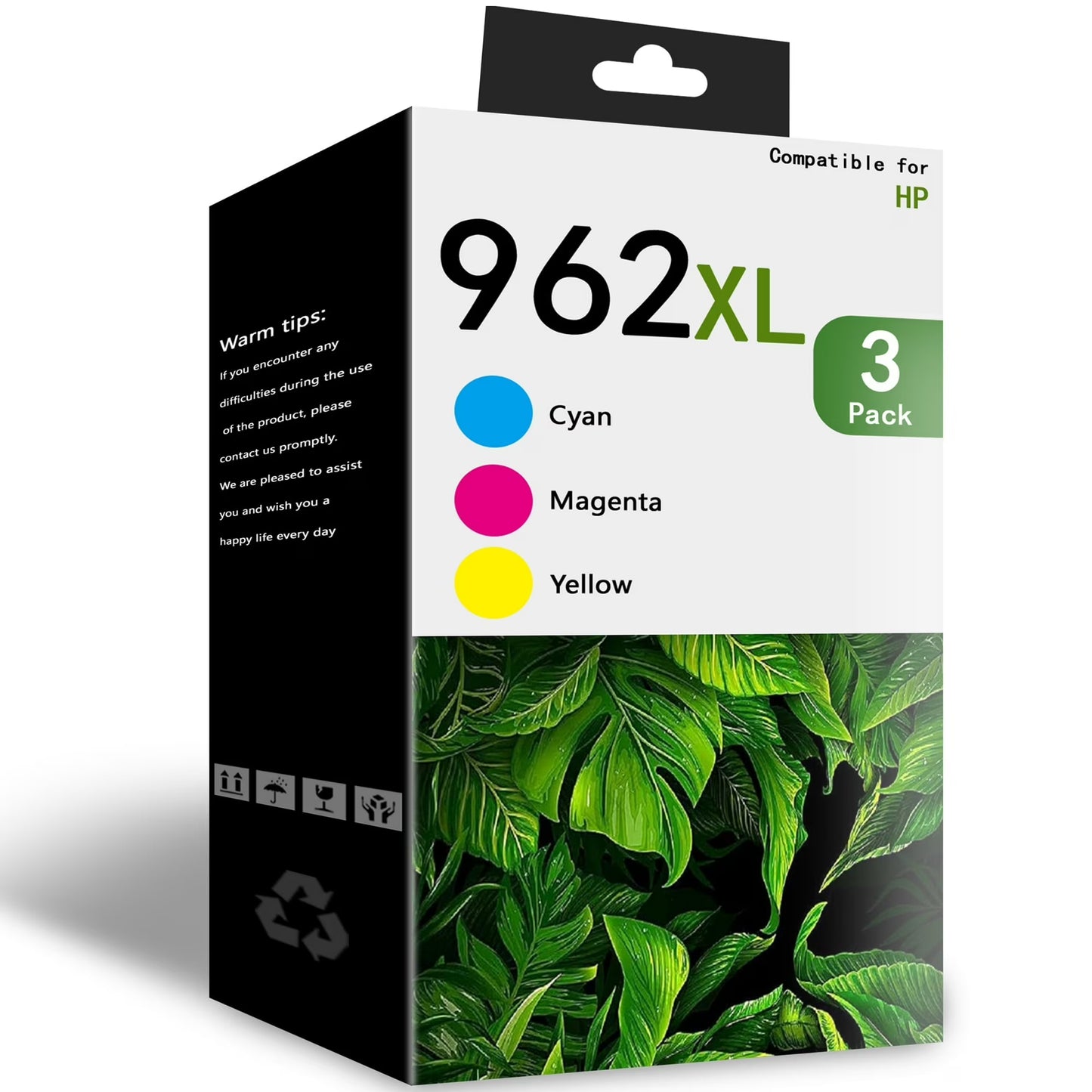 3 Pack 962XL Ink Cartridge 962 Cyan Magenta Yellow Compatible Whit HP 962 Ink 9020 9025e 9029