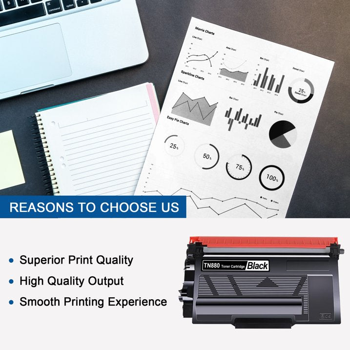 TN880 Toner Cartridge (3 Pack): Compatible Replacement for Brother TN880 Black Toner Cartridge for DCP-L5600DN MFC-L6700DW MFC-L6750DWHL-L6200DW/DWT HL-L6250DW HL-L6300DW Printer