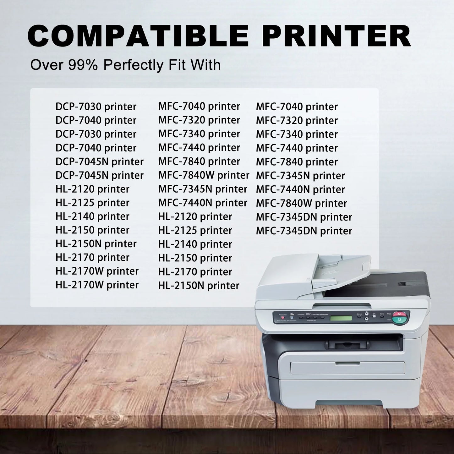 TN330/TN360 2-Black Toner Cartridge Replacement for Brother DCP-7030 Printer