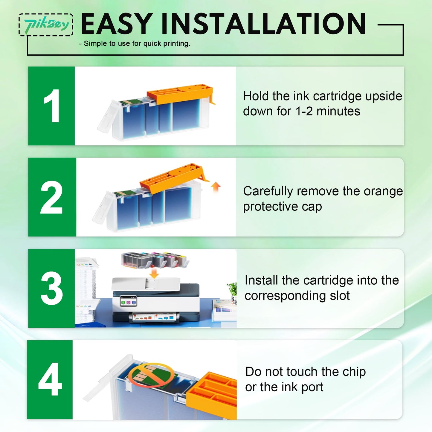 902XL Ink Cartridges Compatible for HP 902 Ink for Officejet Pro 6978 6968 Officejet 6962 Printers (4-Pack, 1 Black+1 Cyan+1 Magenta+1 Yellow)