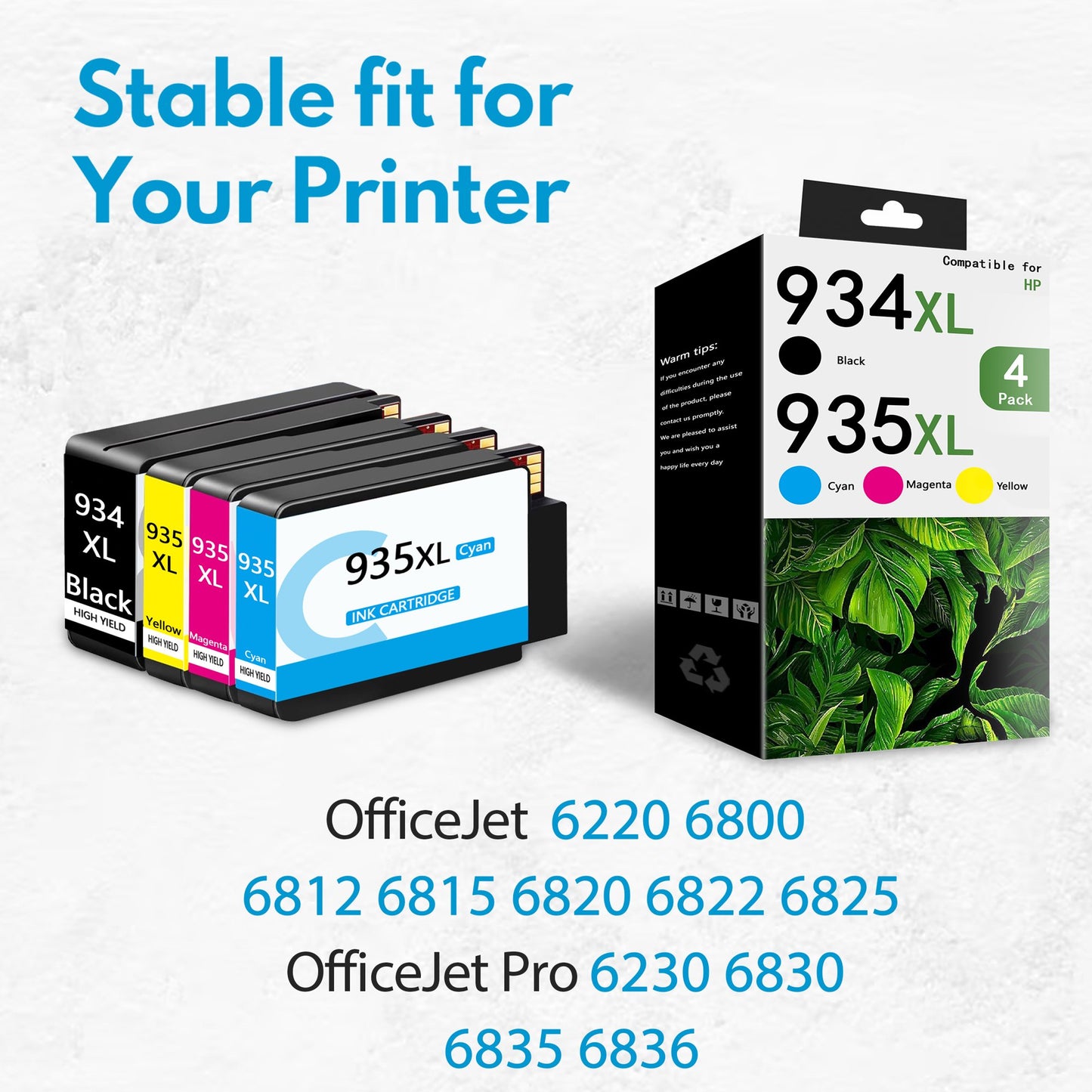 934xl 935xl Ink High Yield Compatible for hp 934 935 Ink cartridge Combo Pack for 6830 6230 Printers (4 Pack)