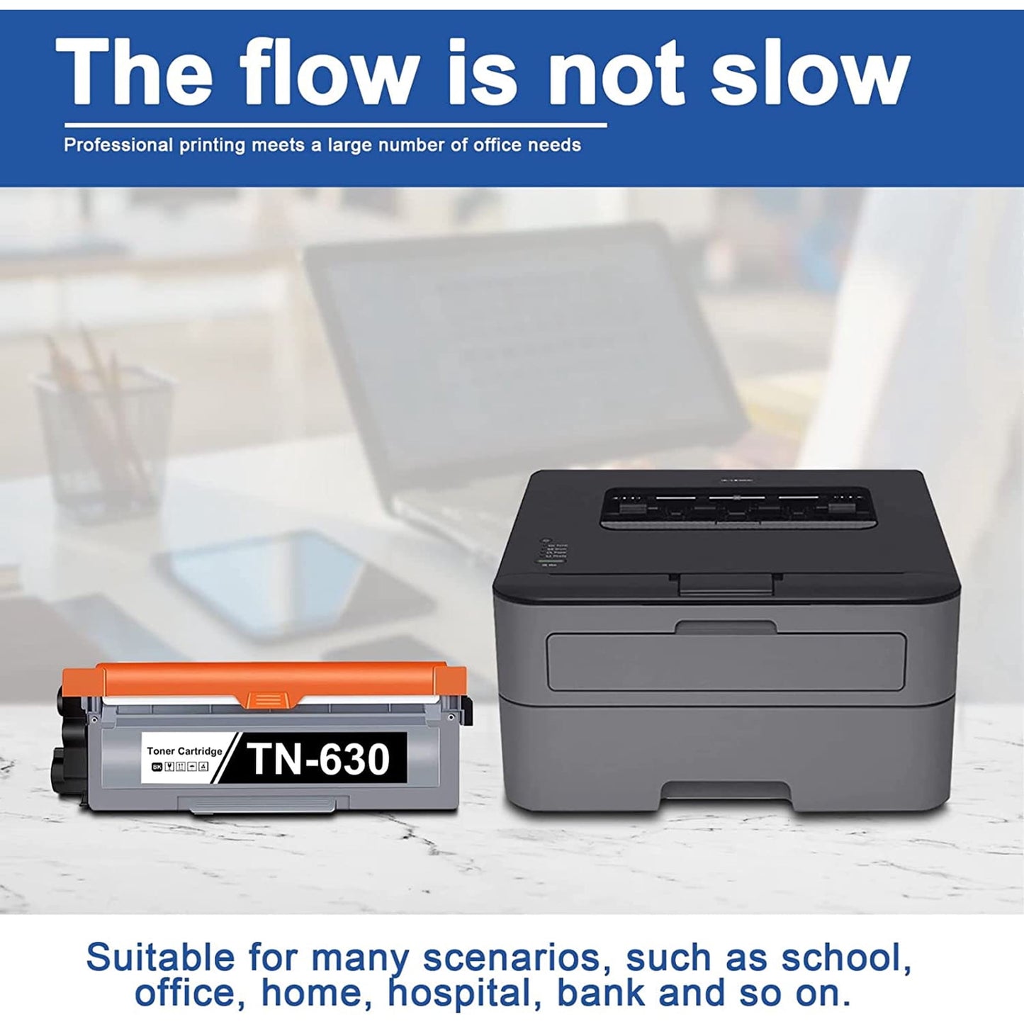 1 Black TN 630 High Yield Toner Cartridge Replacement for Brother MFC-L2740DW Printer