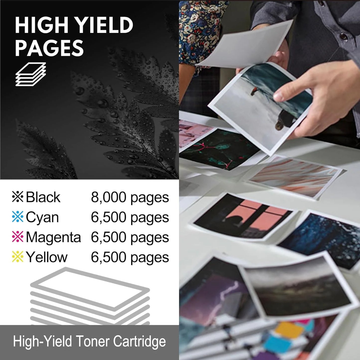 414X Toner Cartridges 4 Pack High Yield with Chip: W2020X Black, W2021X Cyan, W2022X Yellow, W2023X Magenta for Color Laser Enterprise M455dn, MFP M480f; Pro M454 Series, Pro MFP M479 Series Printer