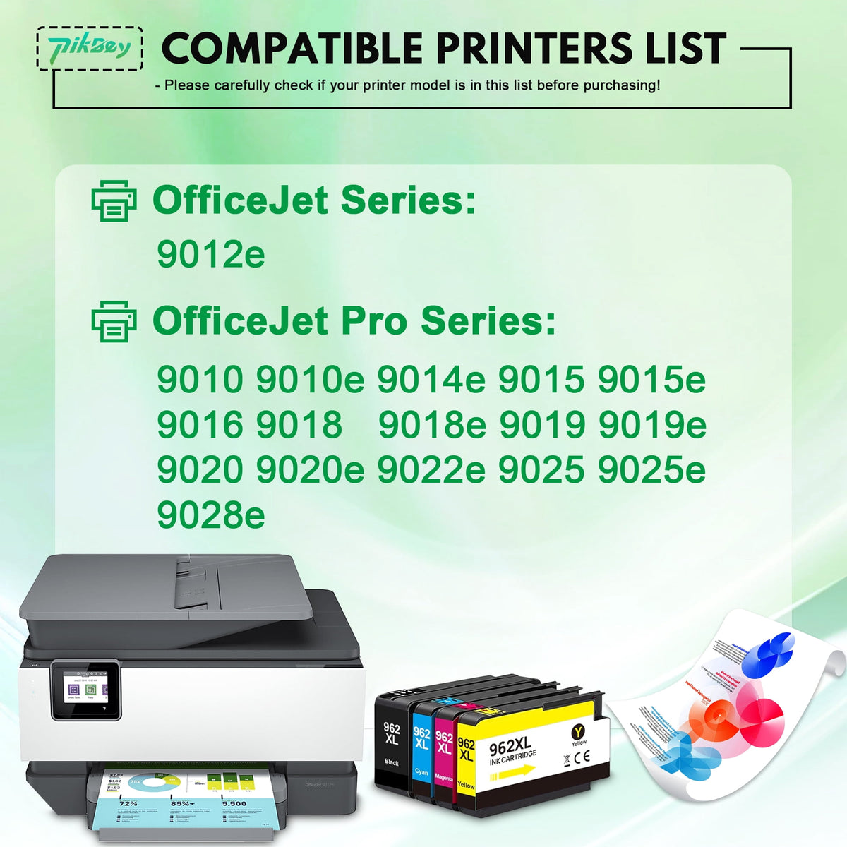 962XL Ink Cartridges Combo Pack (4 Packs) - Compatible for HP 962 962 XL Ink Cartridges Works with 962XL Cartridge Printers