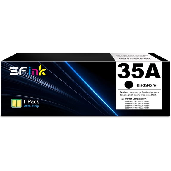 35A Toner Cartridge 1-Pack Black High Yield Compatible for HP35A CB435A for LaserJet P1002 P1003 P1004 P1005 P1006 P1007 P1008 P1009 Printer