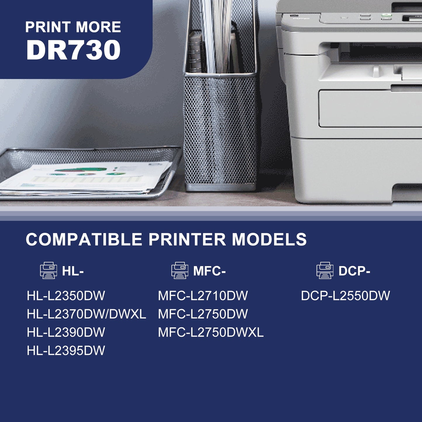 1 Pack DR 730 Black High Yield Drum Unit DR730 Compatible Replacement for Brother DCP L2550DW MFC L2710DW L2750DWXL L2750DW HL L2390DW L2350DW L2370DWDWXL L2395DW Printer