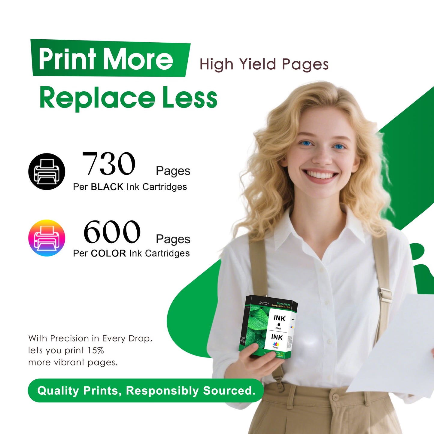 68 Ink Cartridges Compatible for HP 68 68e Ink Cartridge Work with Envy 6155e 6555e 6100e 6500e 6552e 6558e Printers (Black, Tri-Color)