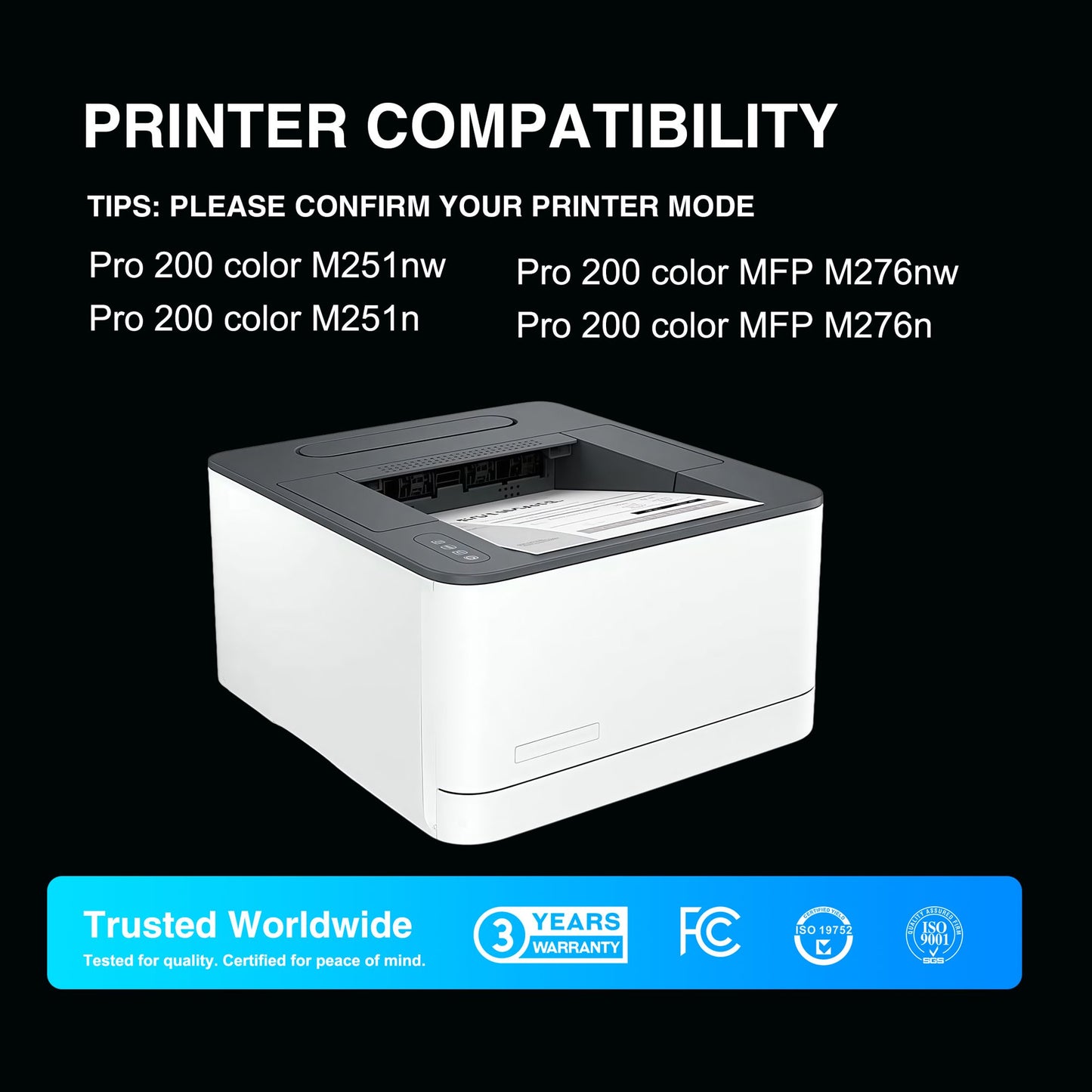131A Toner Cartridges (With Chip) Compatible for 131A CF210A Laser Jet Pro 200 Color MFP M276nw M276n M251nw M251n Printer Ink (4 Pack)