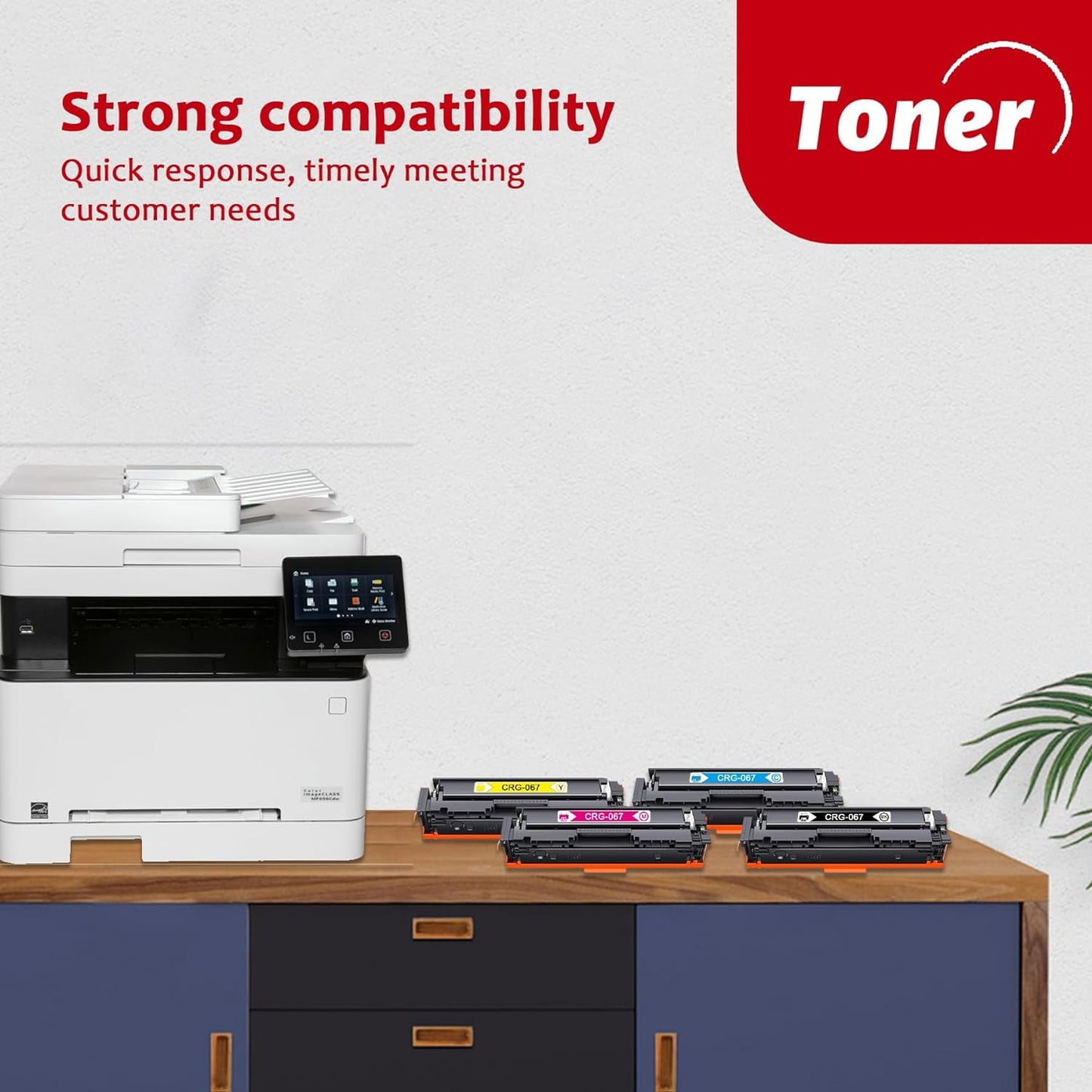 067 (Black Cyan Magenta Yellow, 4 Pack) Toner Cartridge Replacement for Canon 067 067H Cartridge MF656Cdw MF654Cdw MF653Cdw LBP632Cdw Printer