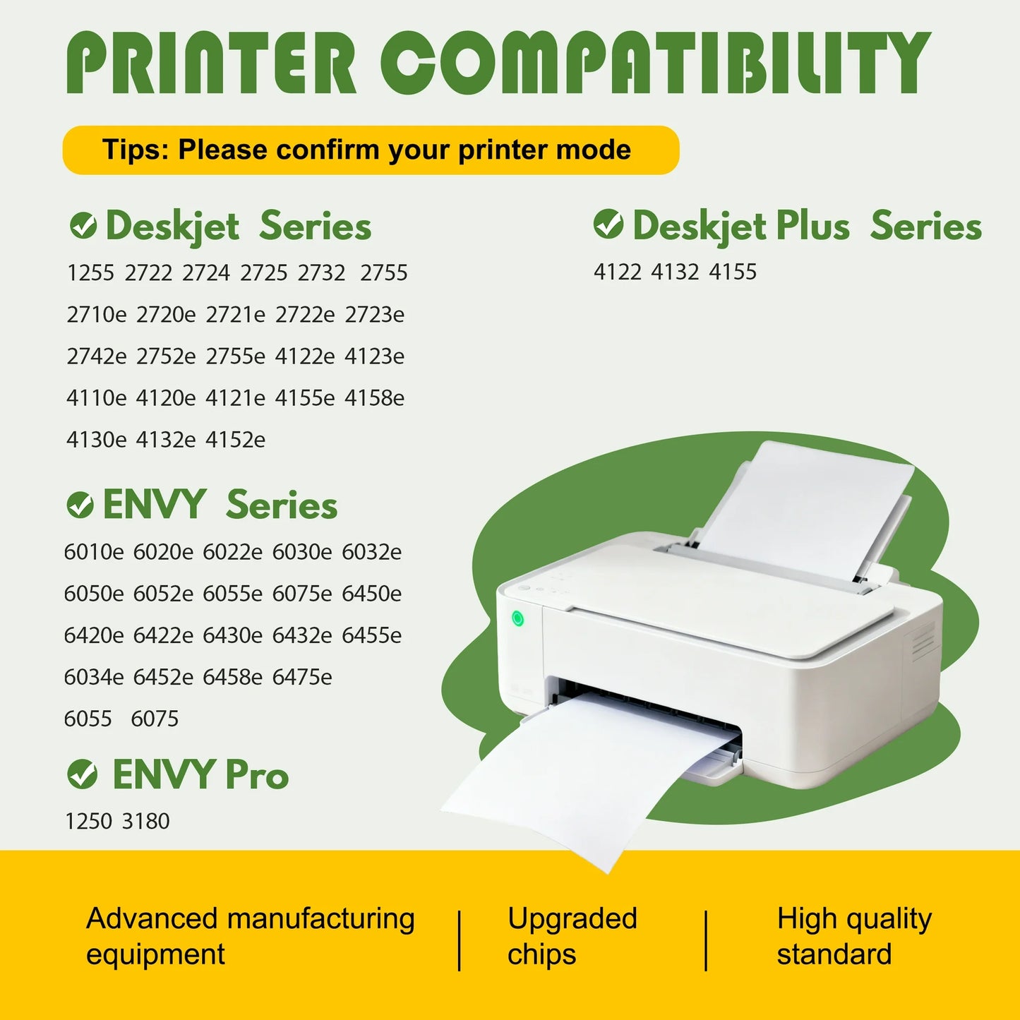 67XL Ink Cartridge Compatible for HP 67 Ink Cartridge for HP 67 XL Ink for DeskJet 2855e 2755e 6055e 6065e 4255e 4155e Printer (Black and Tri-Color)
