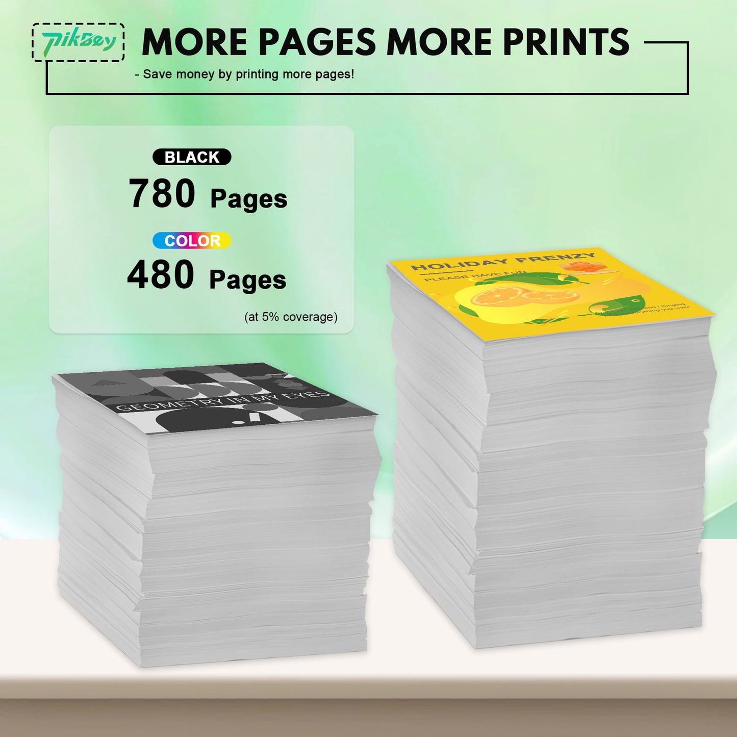 64XL Ink Cartridge 2-Pack Black/Tri-Color Compatible for HP 64 Ink Cartridges for ENVY Inspire 7250e 7950e ENVY Photo 6220 7100 7800 Printer