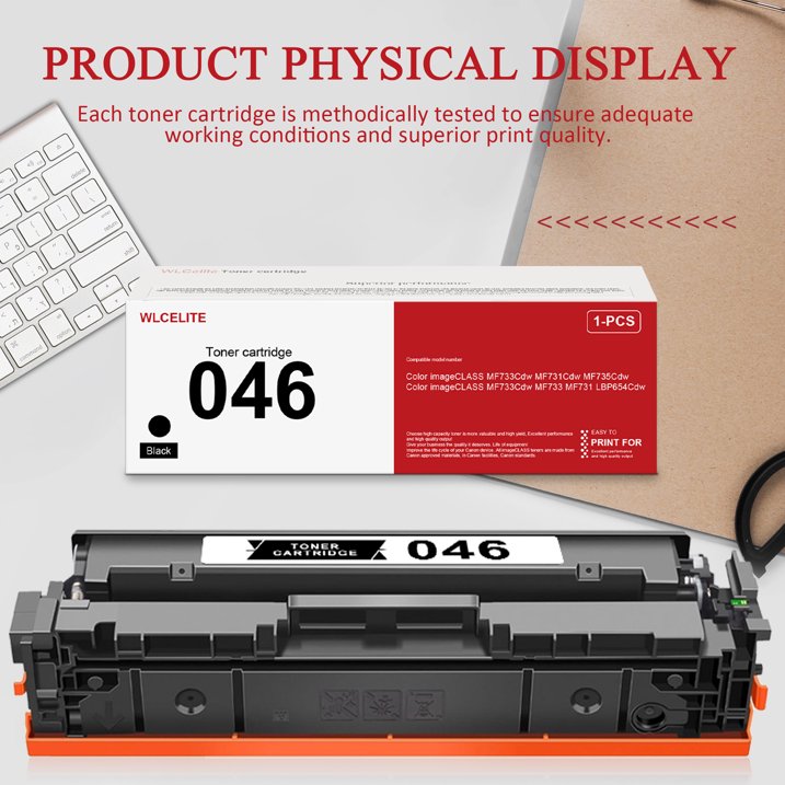 046 Toner Cartridge Replacement for Canon 046 Black Toner Cartridge for Color ImageCLASS MF731Cdw MF735Cdw Series Printer