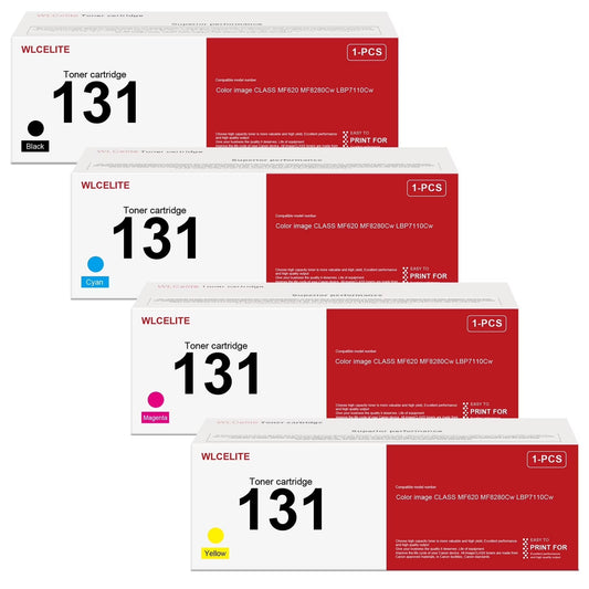 131 Toner Cartridge Compatible for Canon 131 High Yield Toner Cartridge Color imageCLASS MF624Cw MF628Cw LBP7110Cw Printer (4-Pack)