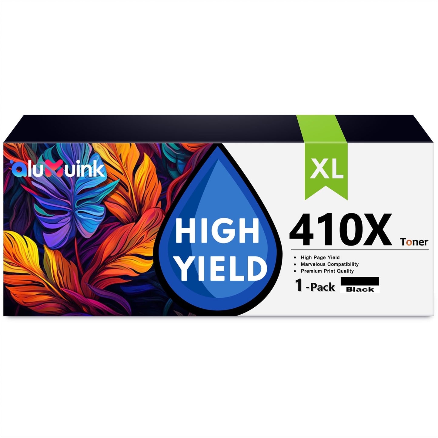 410X Toner Cartridge 1 Pack Compatible for HP 410X CF410X Black Toner Cartridges for Color Laser Pro M452 Series, Color Laser Pro MFP M377, M477 Series Printers