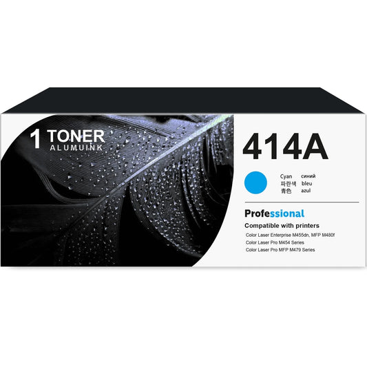 414A W2021A Toner Cartridge Cyan 1-Pack Compatible for HP 414A W2021A Toner Cartridges for Color Laser Enterprise M455dn, MFP M480f; Color Laser Pro M454, MFP M479 Series Printer