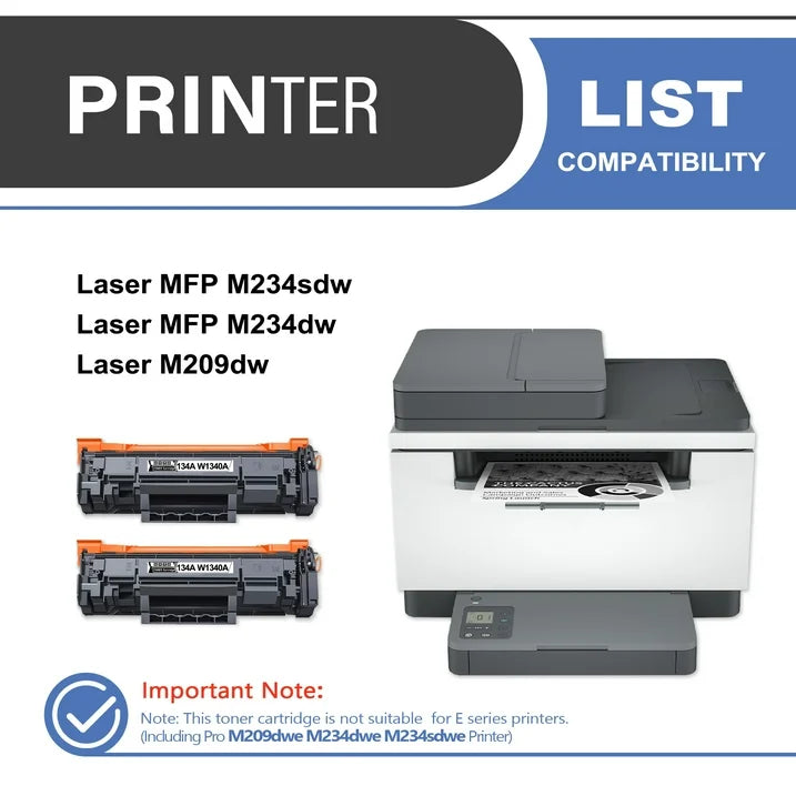 134A W1340A Toner Cartridge Balck 2-Pack Compatible for HP 134A W1340A Toner Cartridges for Laser M209,MFP M234 Series Printer