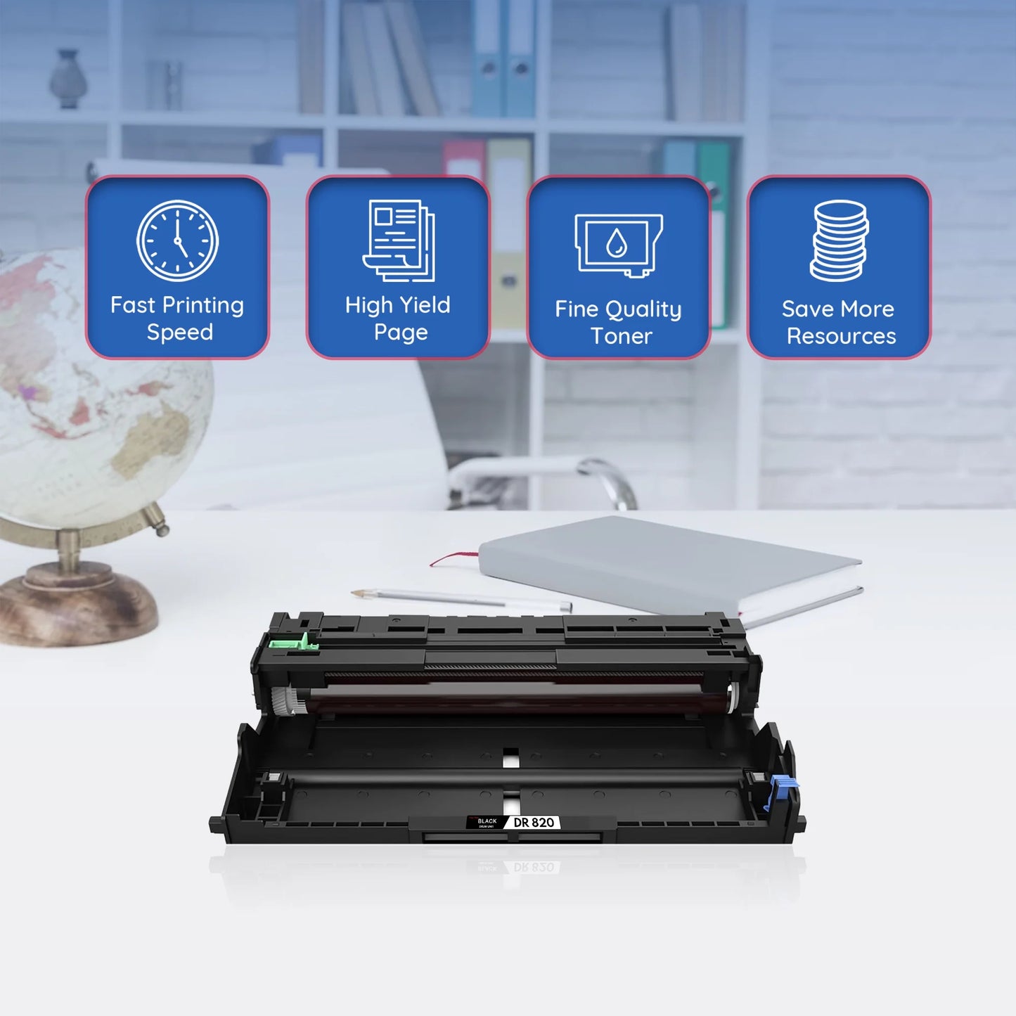 DR820 Drum Unit Compatible with Brother DR820 for DCP-L5500DN DCP-L5600DN Printers (2-Pack Black )