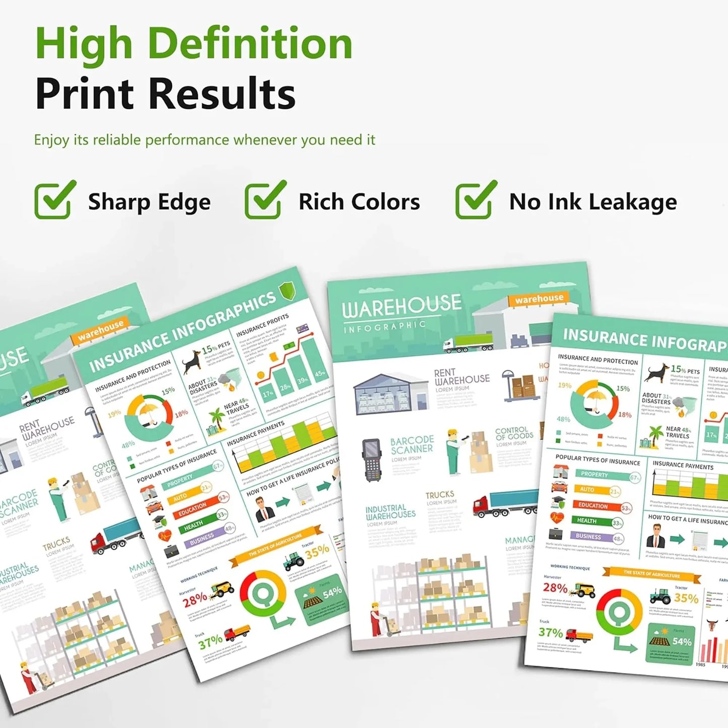 52 XL Ink Cartridges 952XL Compatible for HP 952 Ink Cartridge for OfficeJet Pro 8702 8710 8715 Printers (4 Pack)