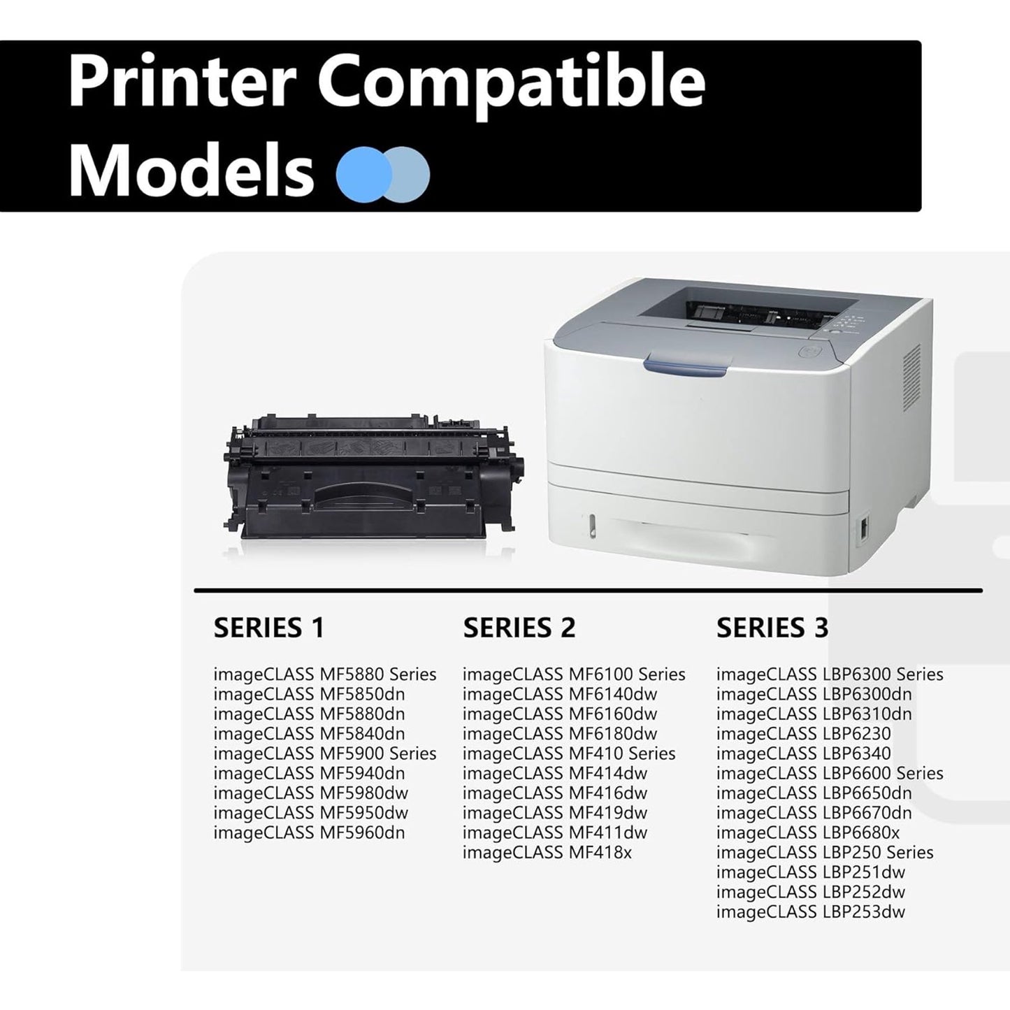 119 Black Toner Cartridge 2 Pack Toner Cartridge Replacement for Canon imageCLASS MF5880 MF5900 MF6100 MF410 LBP6300 LBP6600 LBP250 Series Printers | 3479B001