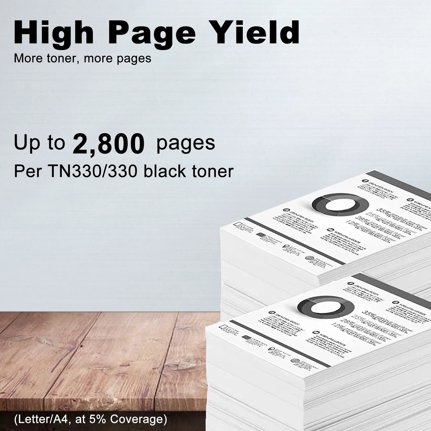 TN330/TN360 2-Black Toner Cartridge Replacement for Brother DCP-7030 Printer