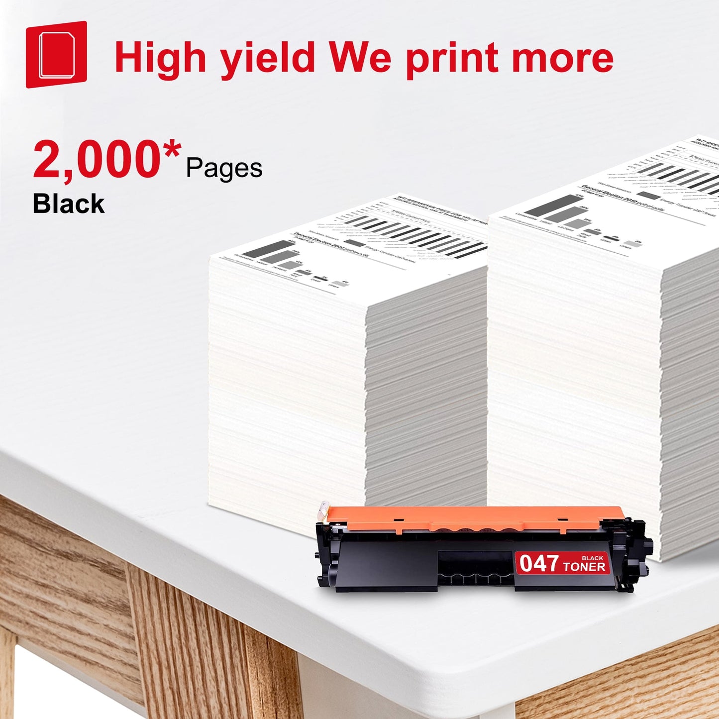 047 2164C001AA Toner Cartridge Black 1-Pack Replacement for Canon 047 ImageCLASS MF113W LBP113W MF110/LBP110 Series Printer