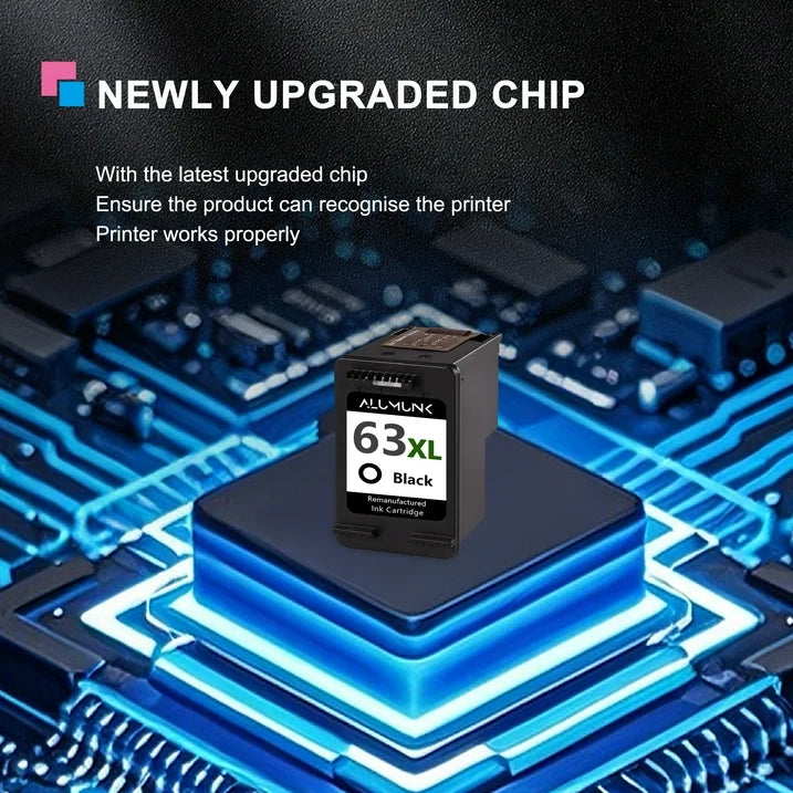 63 XL 63 Ink Cartridge Compatible for HP 63XL Black Ink Cartridges for OfficeJet 5255 3830 Envy 4520 Printer（1 Pack）