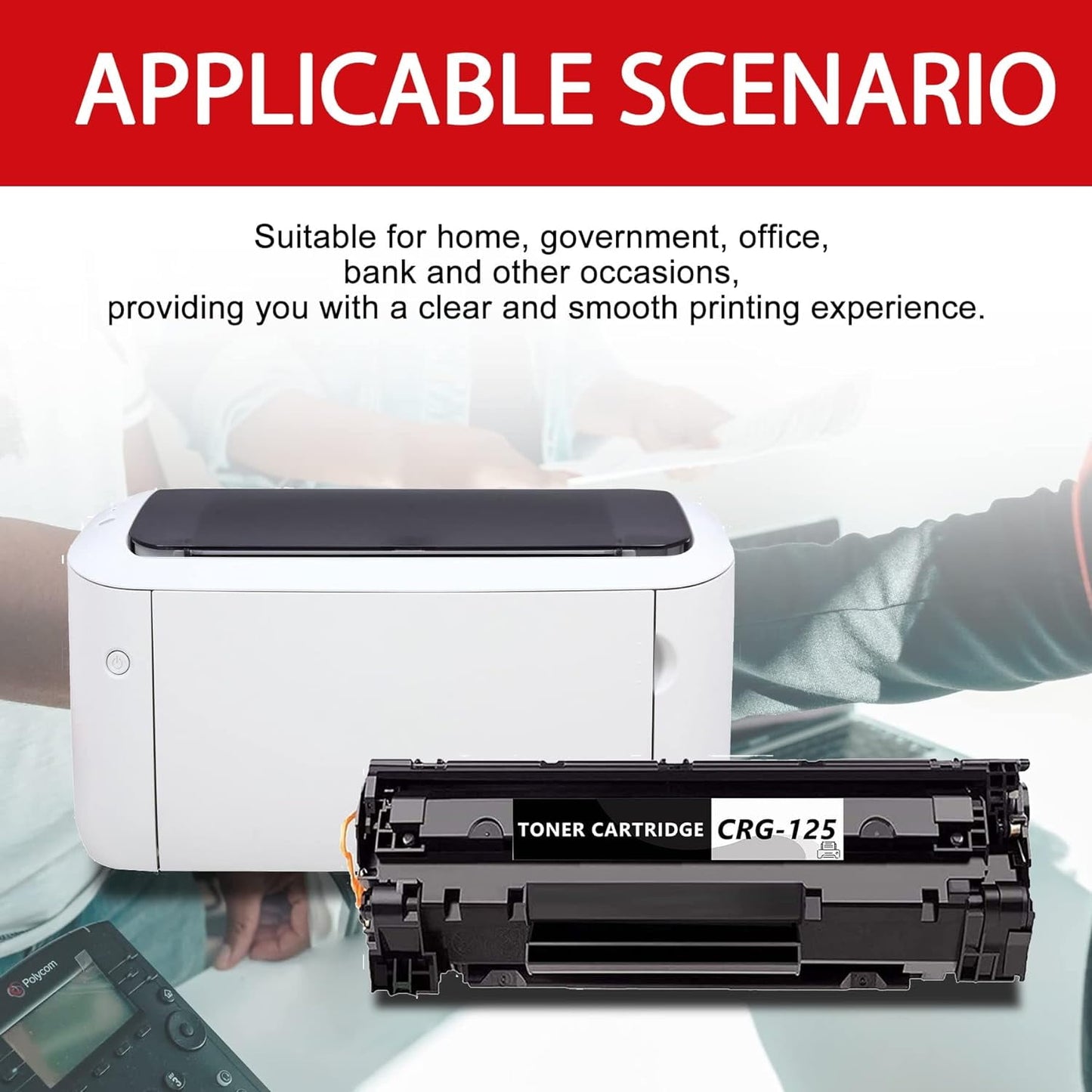 125 (3484B001) CRG125 Toner Cartridge - High Yield Replacement for Canon 125 Toner Cartridge Work with ImageCLASS LBP6030w LBP6000 MF3010 Printer Toner, Black 1Pack