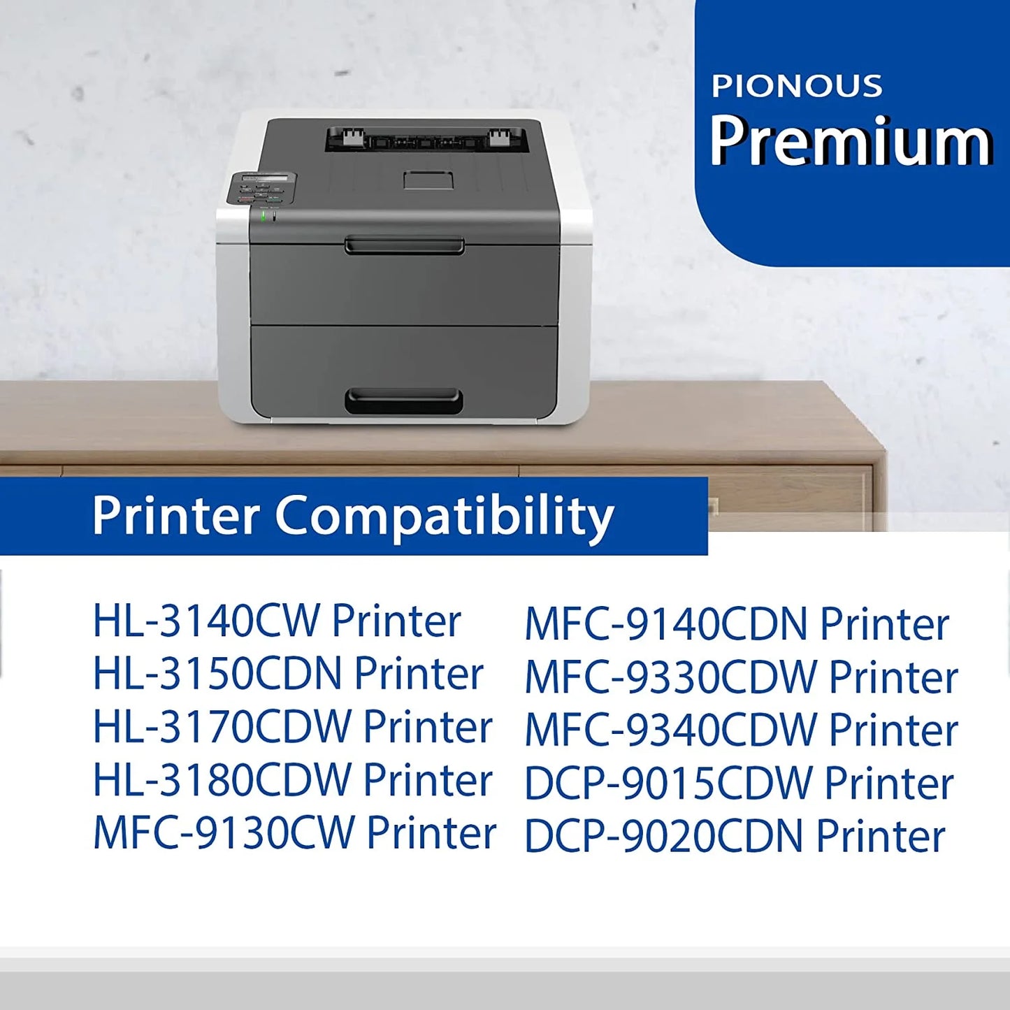 TN225 Toner Cartridge Black Replacement for Brother TN-225 for HL-3140CW HL-3150CDN Printer (2BK)