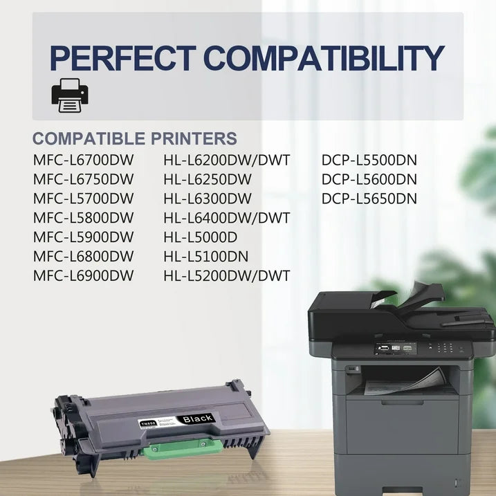 TN850 Toner Cartridge Black 2 Pack Replacement for Brother TN850 for Brother HL-L6200DW Printer