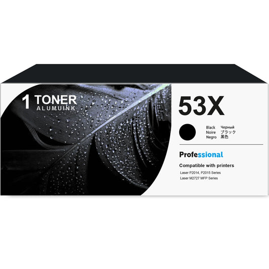 53X Q7553X Toner Cartridge Black 1-Pack Compatible for HP 53X Q7553X Toner Cartridges for Laser P2014, P2015 Series; Laser M2727 MFP Series Printer
