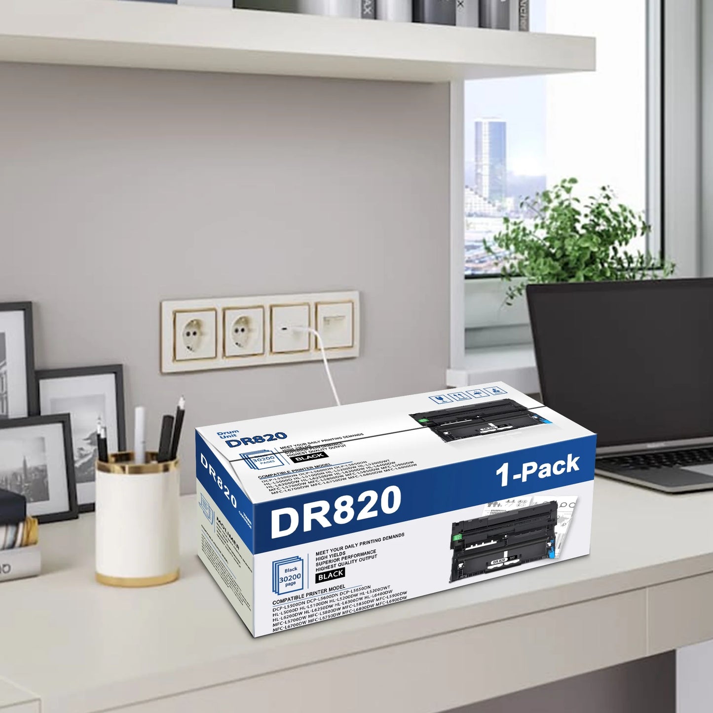 DR 820 Drum Unit Compatible with Brother DR820 DR-820 for HL-L6400DW MFC-L5700DW MFC-L5800DW Printers (1 Pack Black Drum Unit)