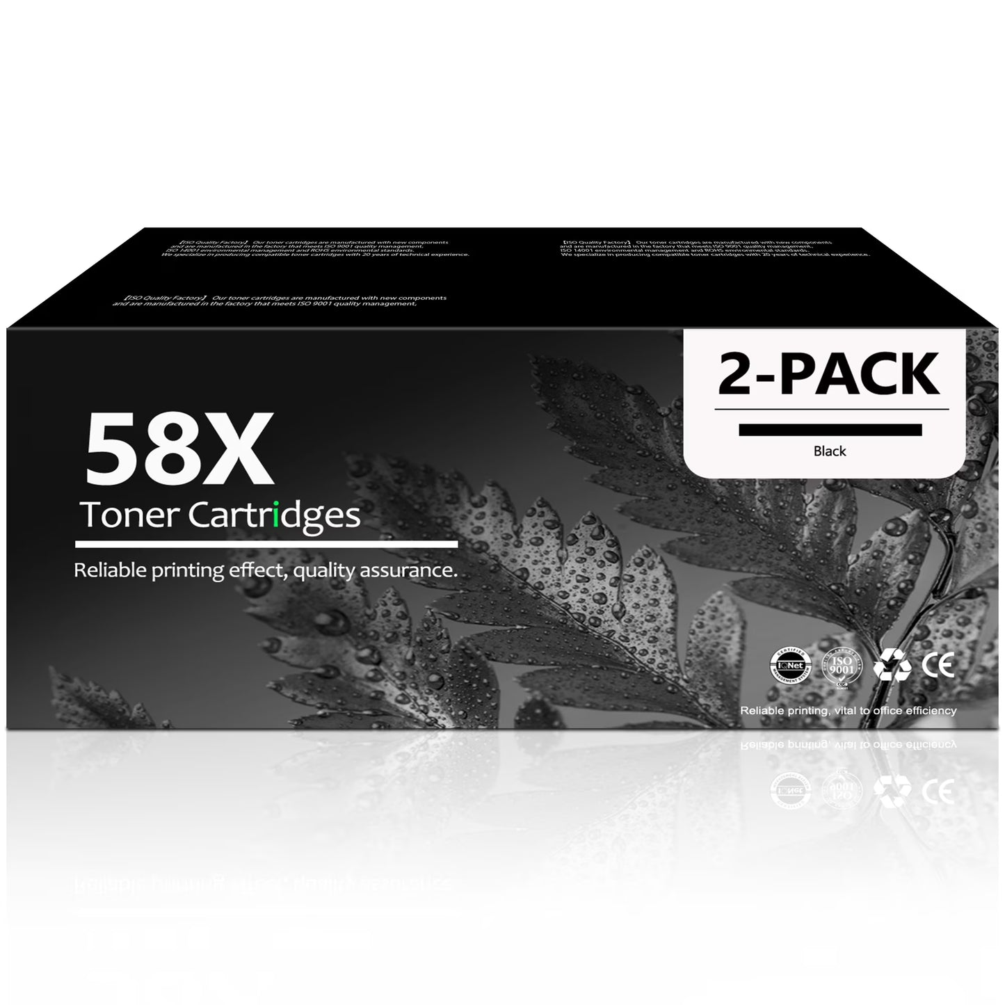 58X CF258X Toner Cartridge Compatible for HP 58X 58A Toner LaserJet Pro M404dw M404n M428dw Printer (2 Pack Black)