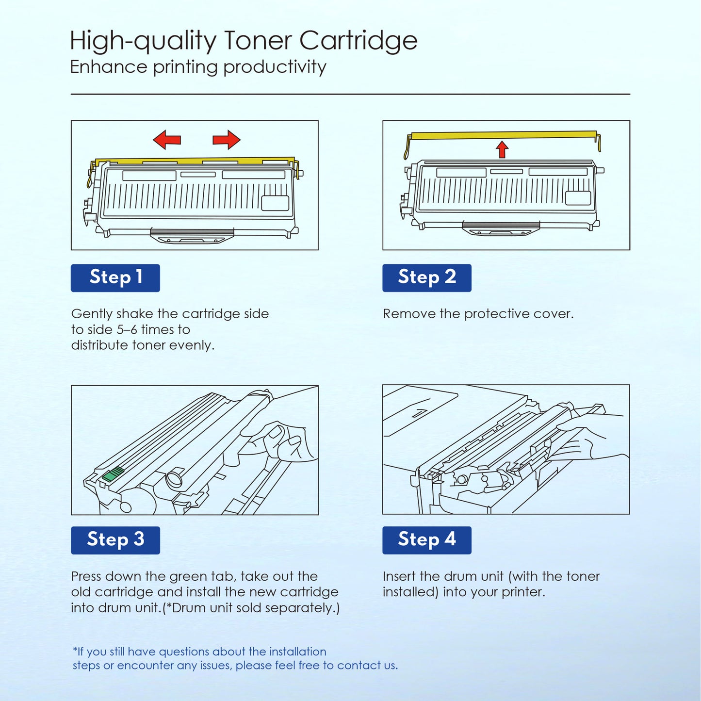 TN360 TN 360 Toner Cartridge Compatible for Brother TN360 High Yield Black Works with HL-2140 DCP-7030 MFC-7320 7340 [1-Pack, 2800 Pages Per Cartridge]