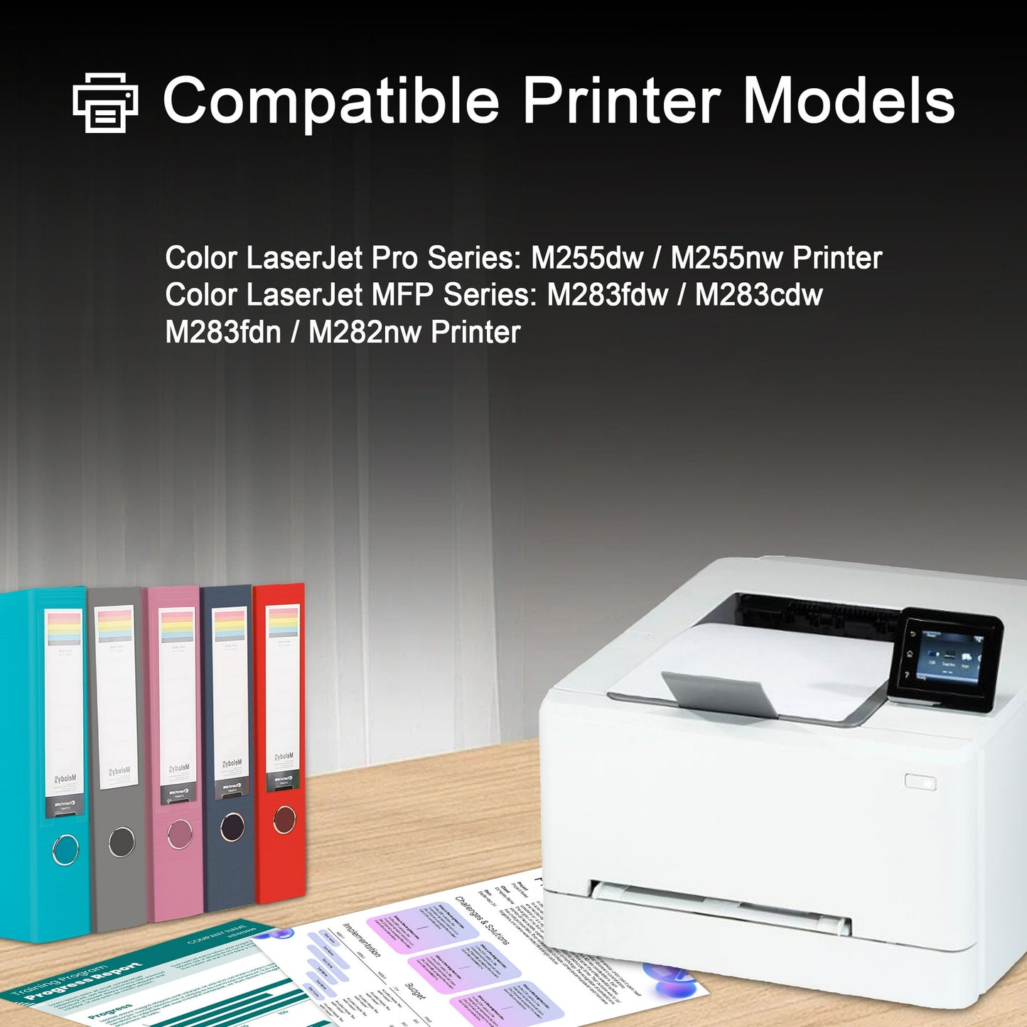 206A W2110A Toner Cartridges With Chip Compatible for HP 206 206A Toner Cartridge for HP Color LaserJet Pro M255 Color LaserJet Pro M282nw, M283cdw Series Printer (1-Pack,Black)