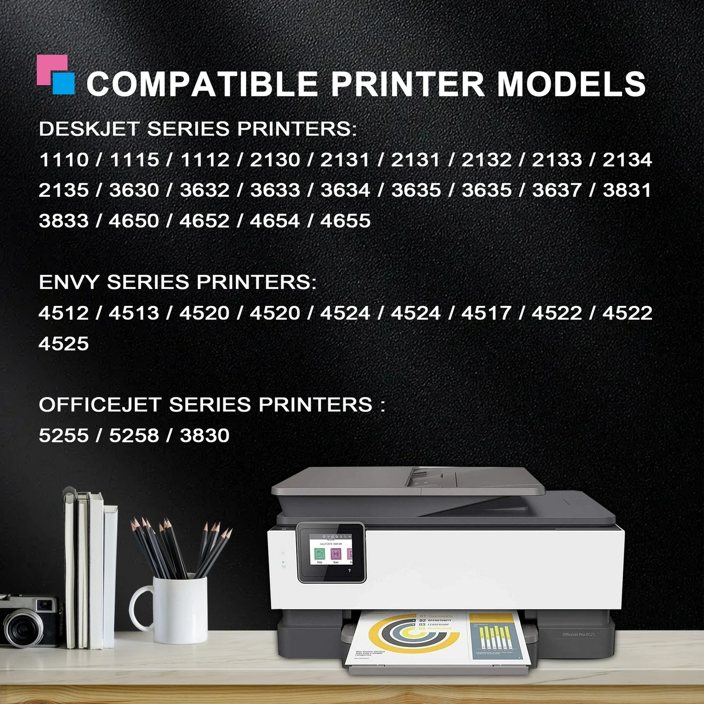 63XL Ink Cartridge Compatible for HP 63 Ink Cartridges for Officejet 3830 45200 5255 Deskjet 1112 3630 Printer( Black Tri-Color)