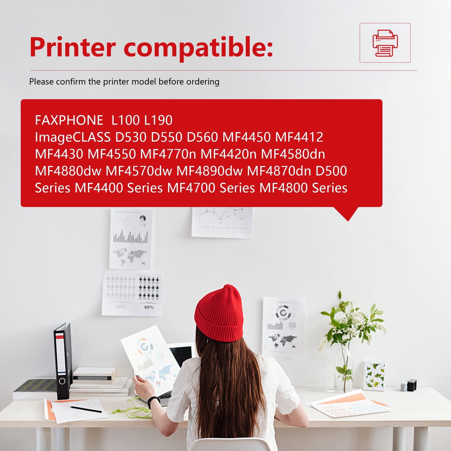 128 Toner Cartridge : CRG-128 Toner Replacement for Canon ImageCLASS D530 D550 MF4412 Printer, 1 Black