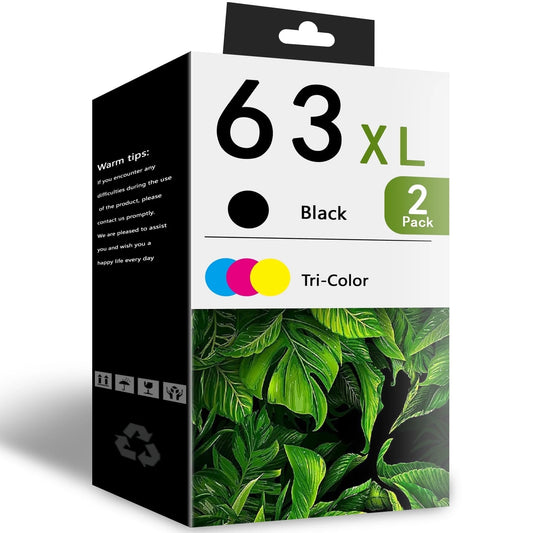 63 Ink Compatible for HP 63XL Ink Cartridges Black and Tri Color for DeskJet 3830 Envy 4520 Printer