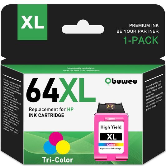 64XL Ink Cartridges Tri-Color Compatible for HP 64 Ink Cartridge for HP Envy Photo7858 7855 7120 7155 7158 7164 6255 6252 6232 Envy Inspire 7955e Tango X Printer (1-Pack)