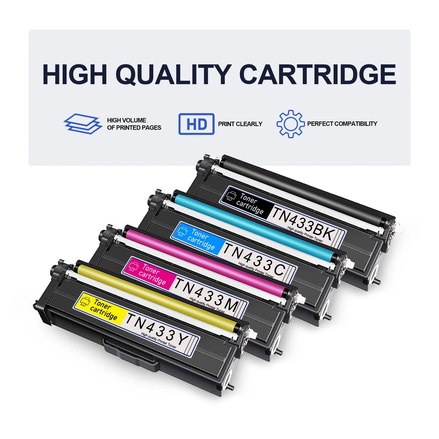 TN433 Toner Cartridges 4 Pack Replacement for Brother TN 433 Toner for MFC-L8900CDW Printer