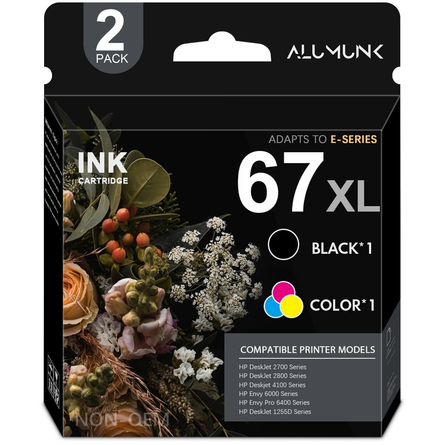 67XL 67 Ink Cartridge Compatible for HP 67 XL Ink Cartridges Deskjet 2742e 2752e 2755e Envy 6000 6010e (Black, Tri-Color)