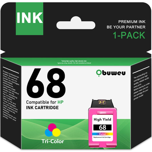 68 Ink Cartridge 1-Pack Tri-Color Compatible for HP 68 Ink Cartridges for Envy 6552e 6555e 6155e 6152e 6558e 6552e 6555e Printers