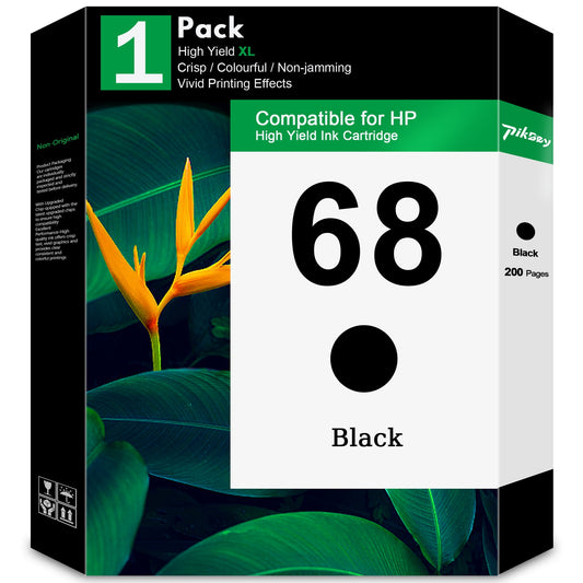 68 Ink Cartridge Compatible for HP 68 Ink Cartridges for Envy 6552e 6555e 6155e 6152e 6558e Printer (1-Pack Black)