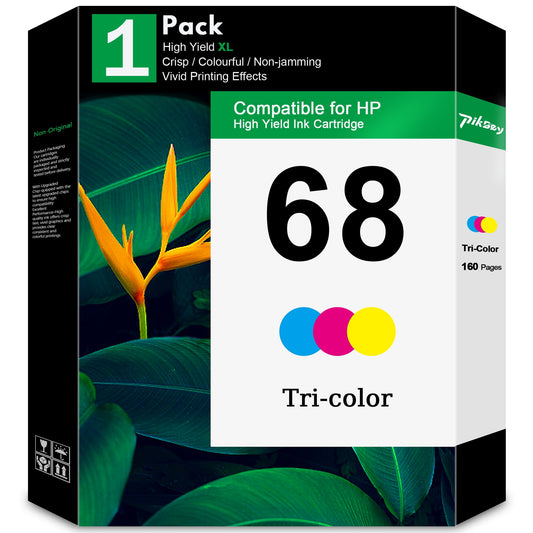 68 Ink Cartridge Tri-color Compatible for HP 68 Ink Cartridges for Envy 6552e 6555e 6155e 6152e 6558e Printers 1-Pack