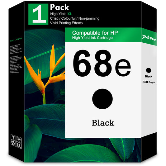 68e 68 Ink Cartridges High Yield Compatible for HP 68 68e Ink for HP Envy 6152e 6155e 6552e 6555e 6558e Printer Black, 2-Pack
