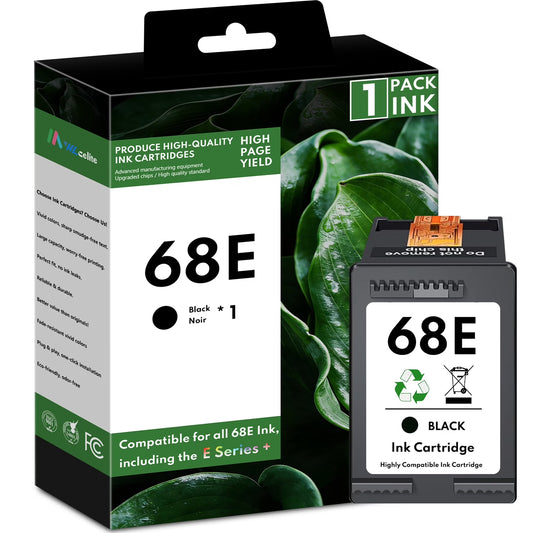 68e Ink Compatible for HP 68e Black Ink Cartridge for Envy 6100e 6500e Series