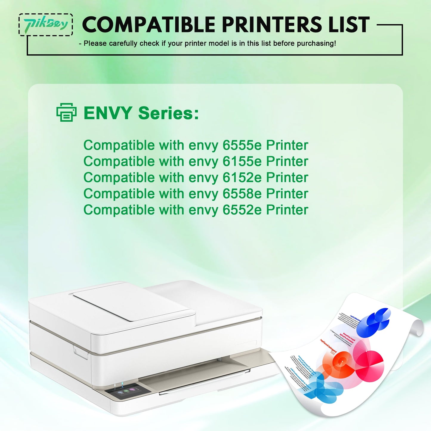 68 Ink Cartridges 1-Pack Black Compatible for HP68 Ink Cartridges for Envy 6552e 6555e 6155e 6152e 6558e 6552 e 6555 e Printer