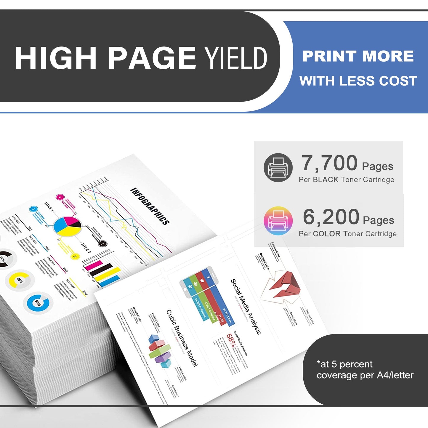 414X Toner Cartridge 4-Pack Compatible for HP 414X W2020X Toner Cartridges for Color Laser Enterprise M455dn, MFP M480f; Color Laser Pro M454, MFP M479 Series Printer( Black, Cyan, Magenta, Yellow)