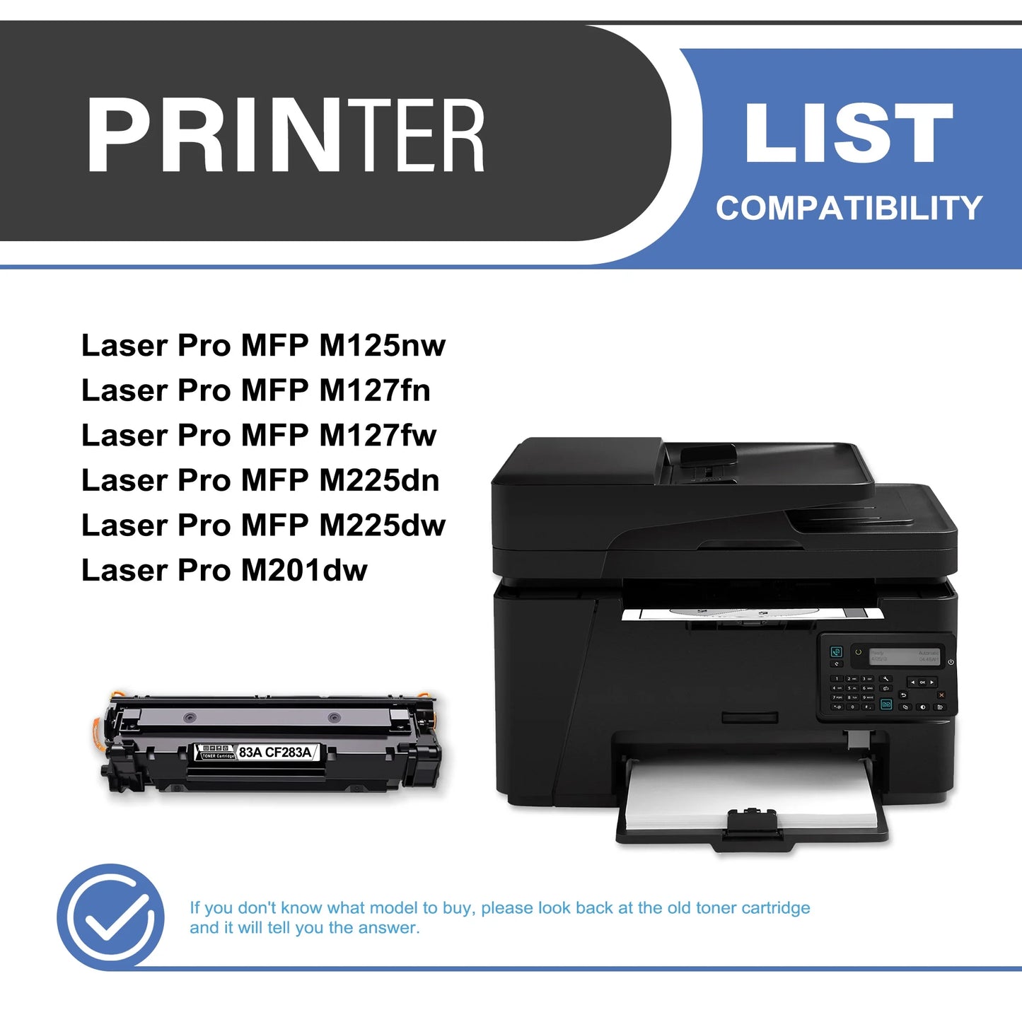 83A CF283A Toner Cartridge Black 3-Pack Compatible for HP 83A CF283A Toner Cartridges for Laser Pro M201, Laser Pro MFP M125, M127, M225 Series Printer