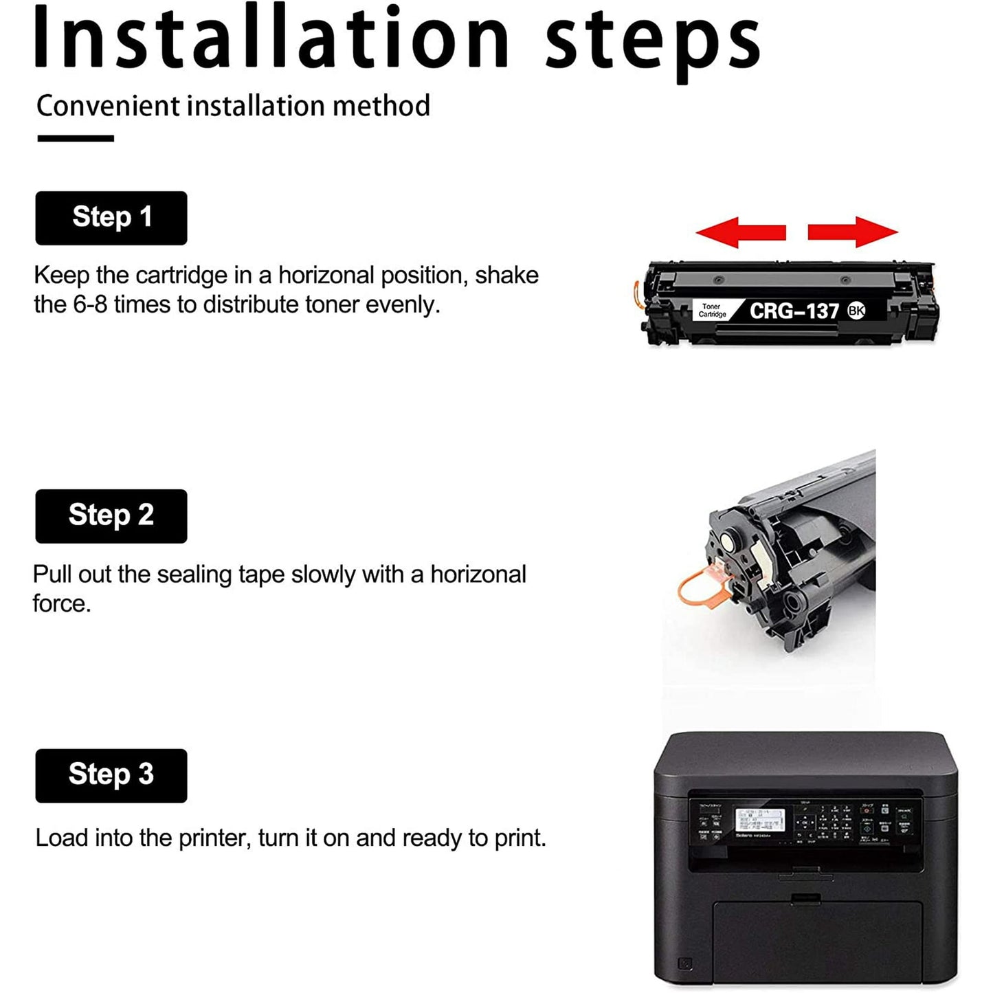 (1-Black) 137 Toner Cartridge Replacement for Canon D570 LBP151dw MF212w MF216n F217w MF229dw MF232w MMF236n MF244dw MF249dw MF210 MF220 MF240 Series Printers