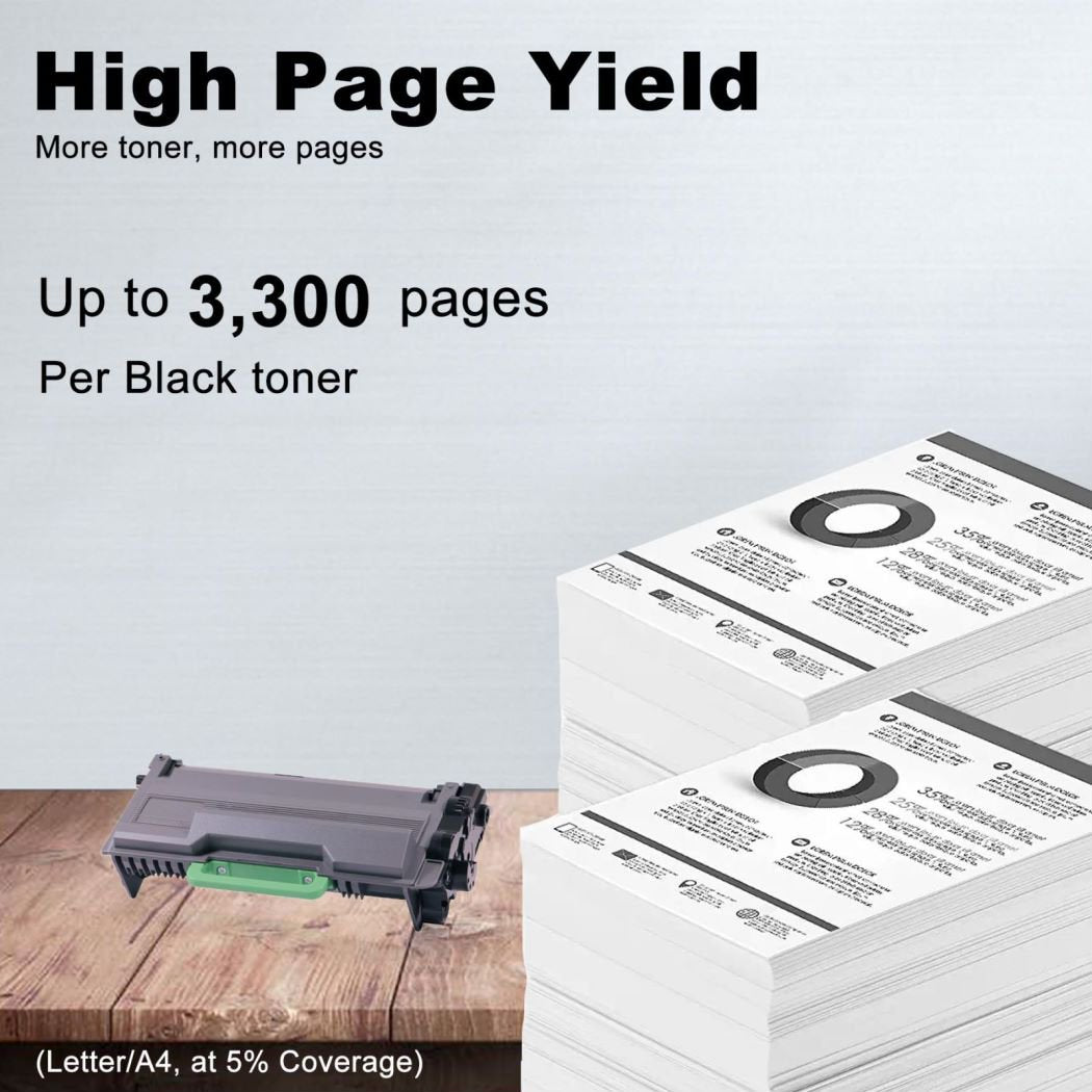 2-Pack TN820 Black Toner Cartridge Replacement for Brother DCP-L5500DN HL-L5000D MFC-L5700DW Printer